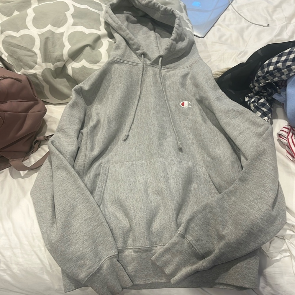 medium champion hoodie in grey